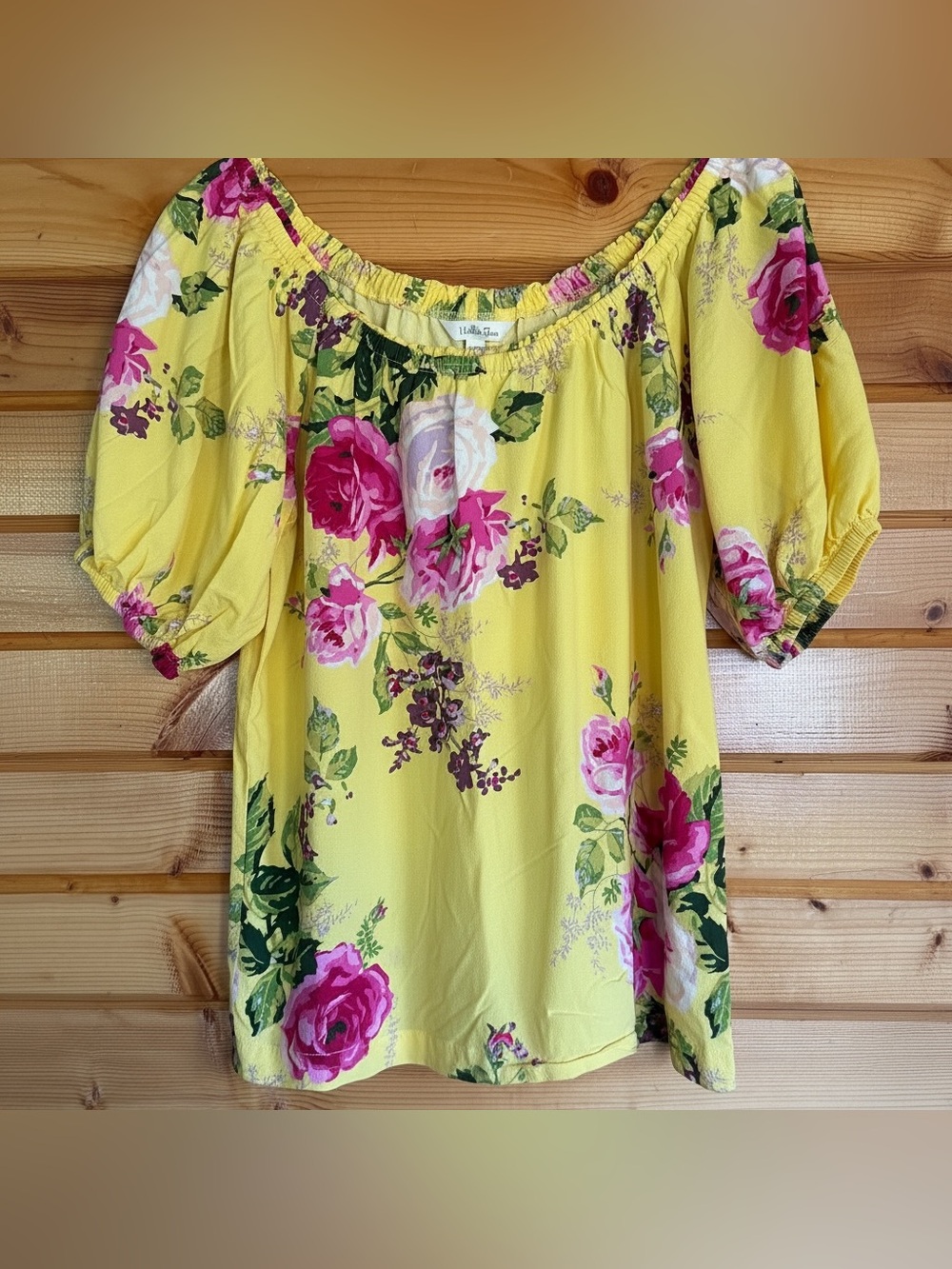 Matilda Jane Yellow “In Town” Off-Shoulder Floral Blouse